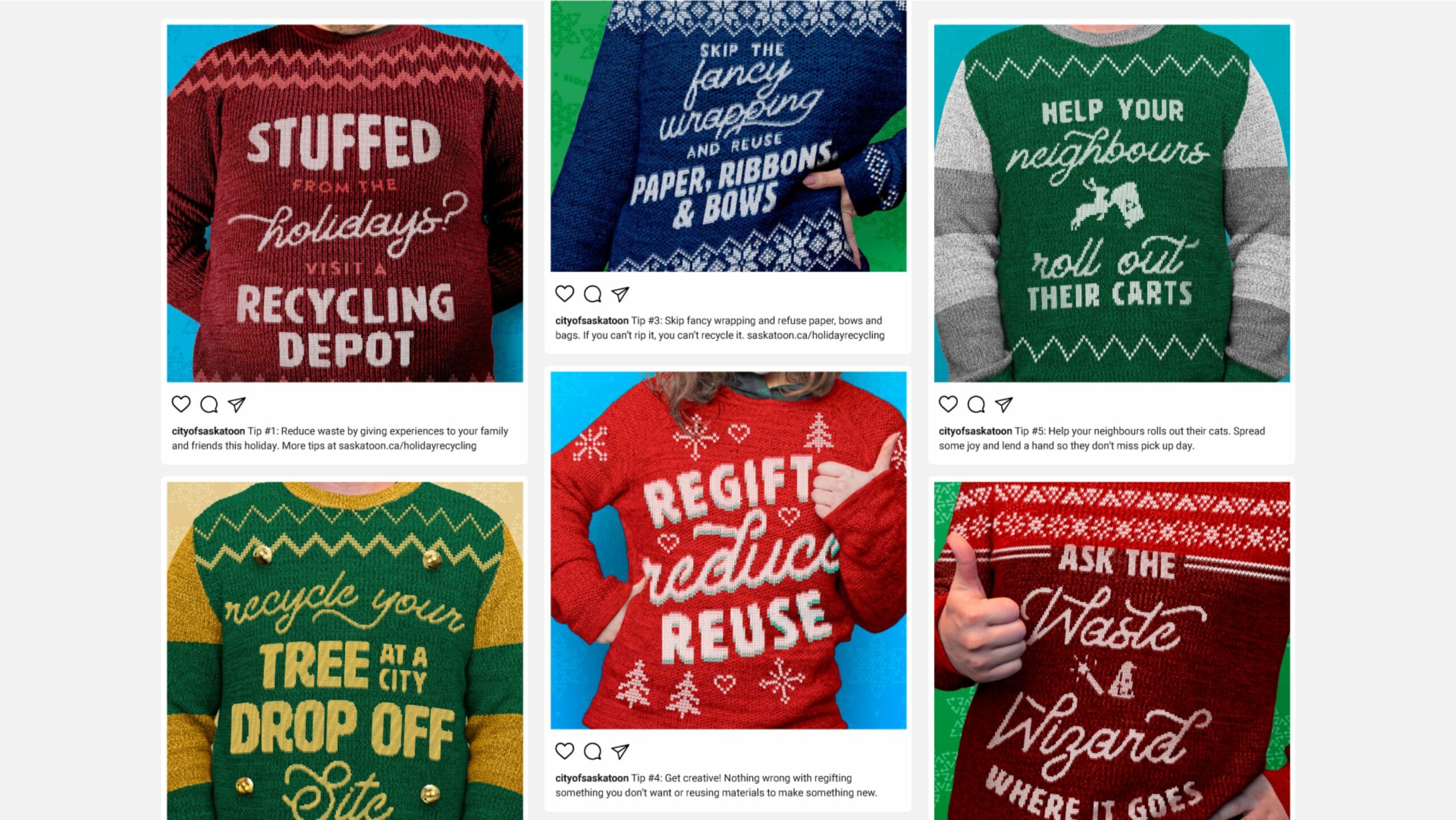 Saskatoon Holiday Recycling Campaign Social Images