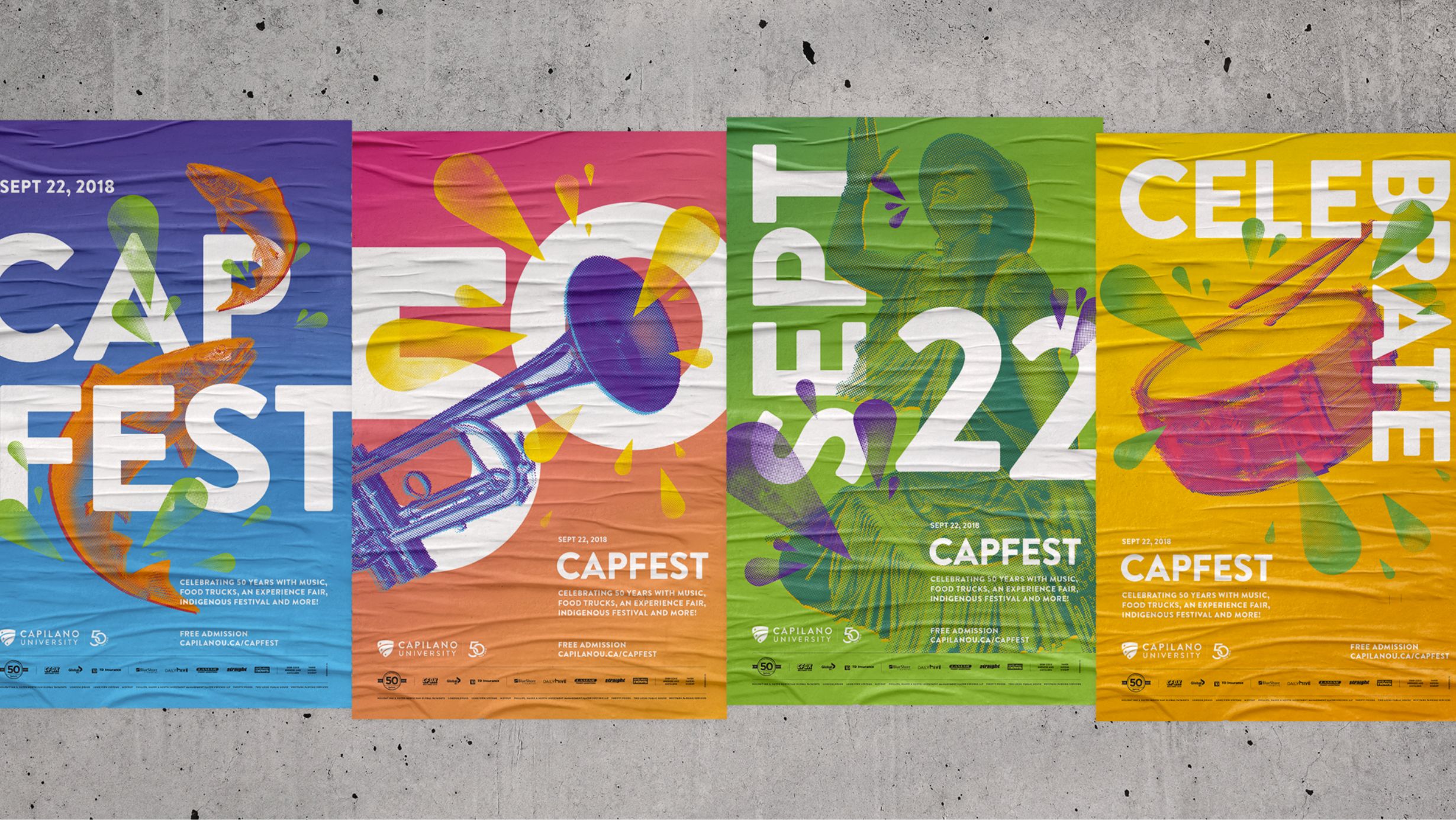 Capilano University 50th Anniversary Campaign Posters