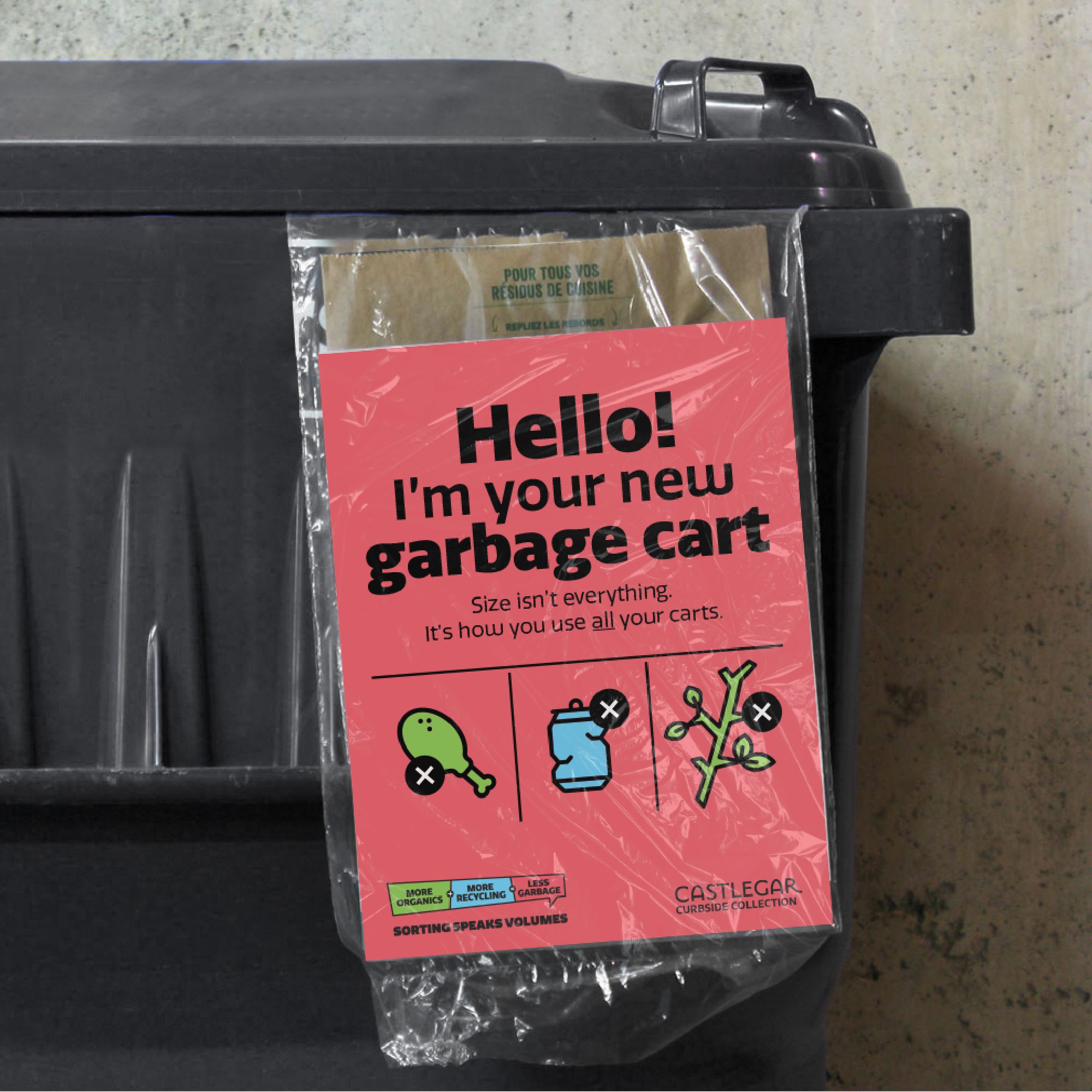 Castlegar Curbside Waste Organics Campaign New Cart